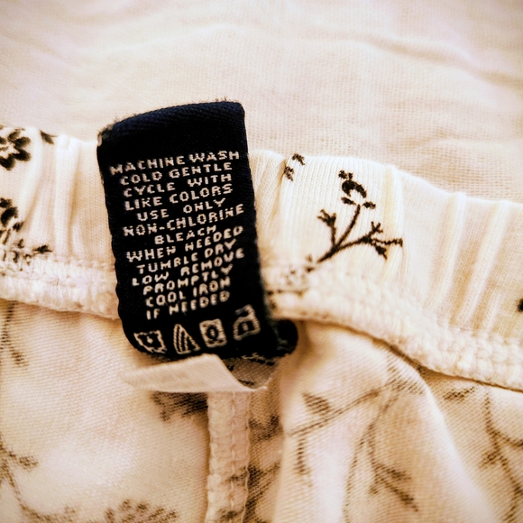 Black & White Floral Charter Club Cotton Blend Pajamas Monogram C Two Piece XL - Picture 5 of 16